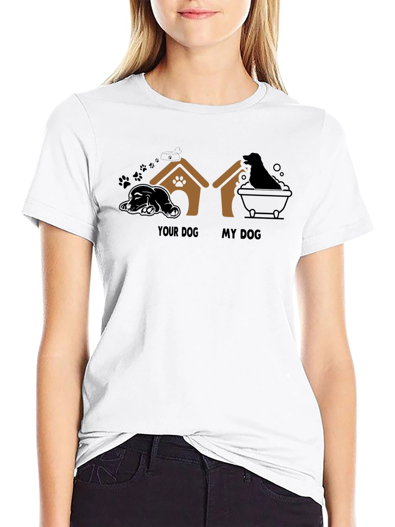 Your Dog My Dog Black Graphic T-Shirt