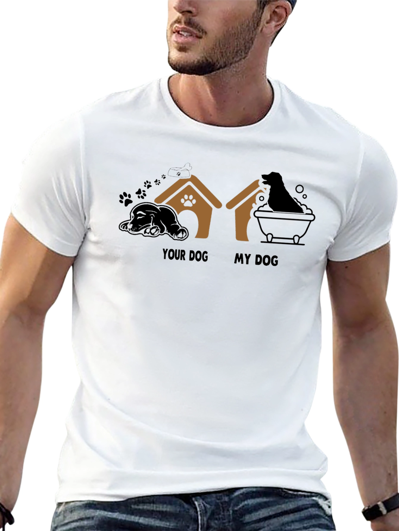 Your Dog My Dog Black Graphic T-Shirt