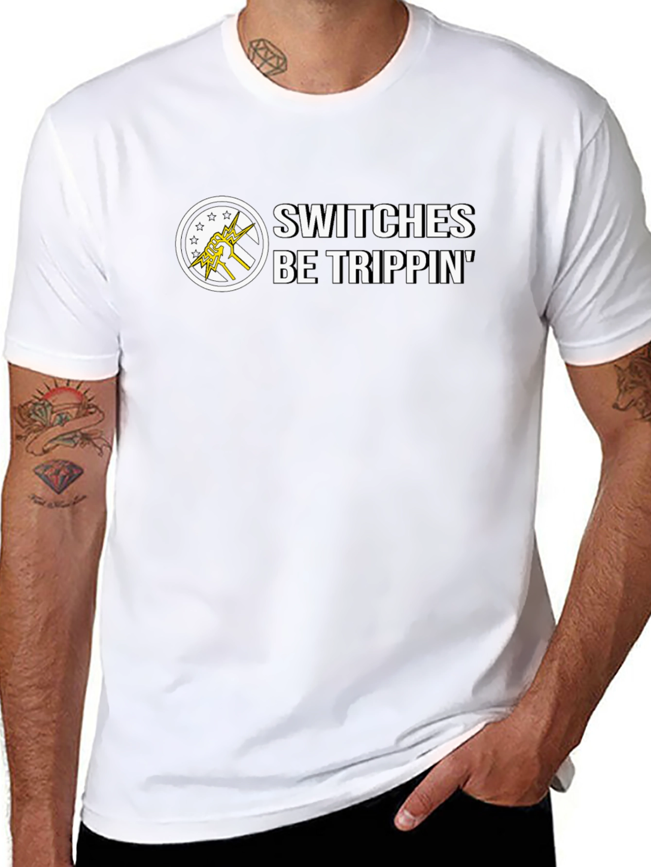 Switches Be Trippin Black Graphic Tee