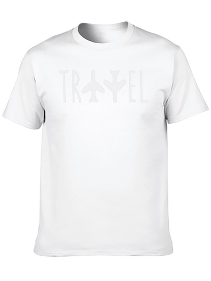 Travel Airplane Graphic Black T-Shirt