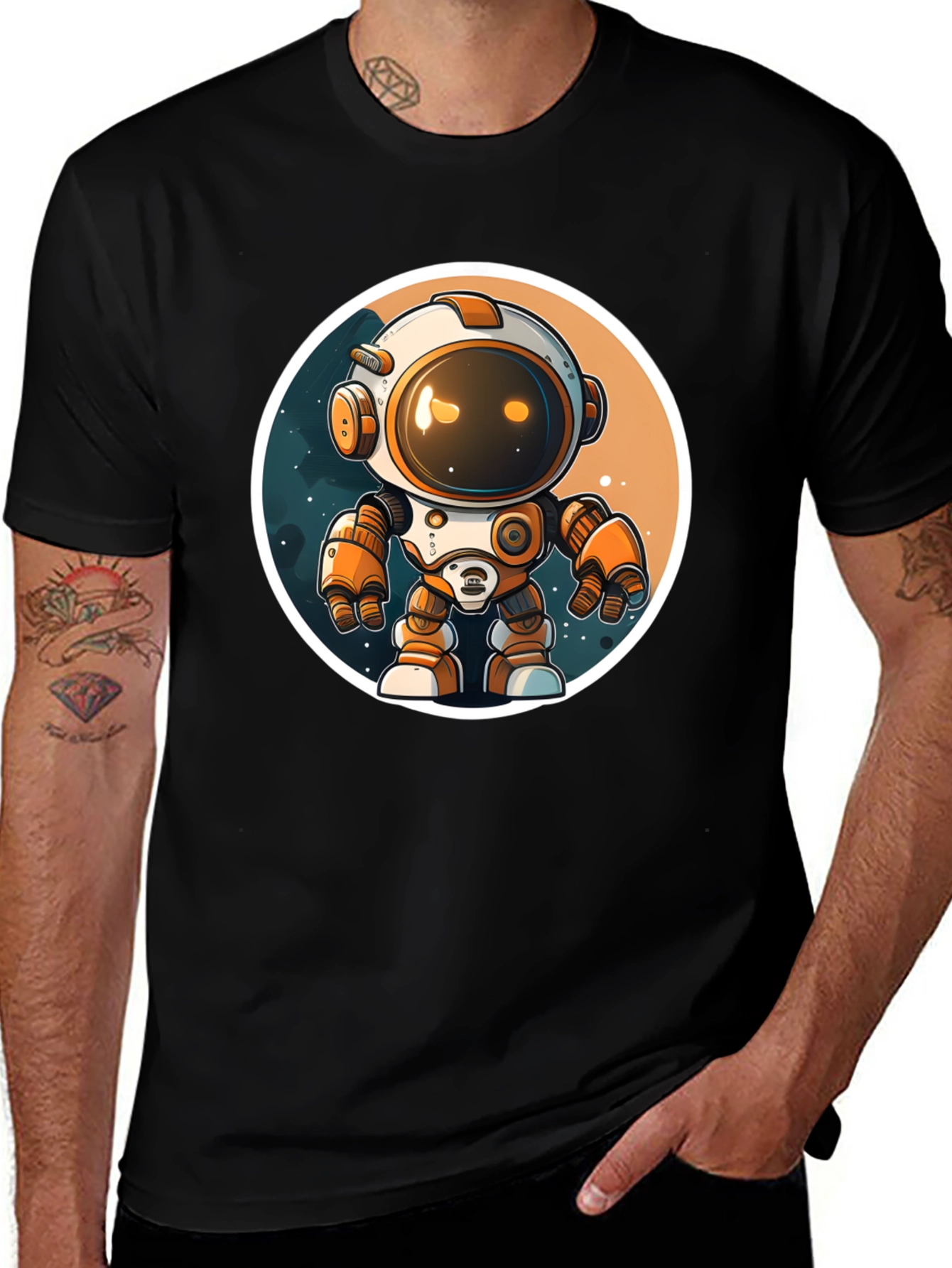 Astronaut Robot Graphic Tee