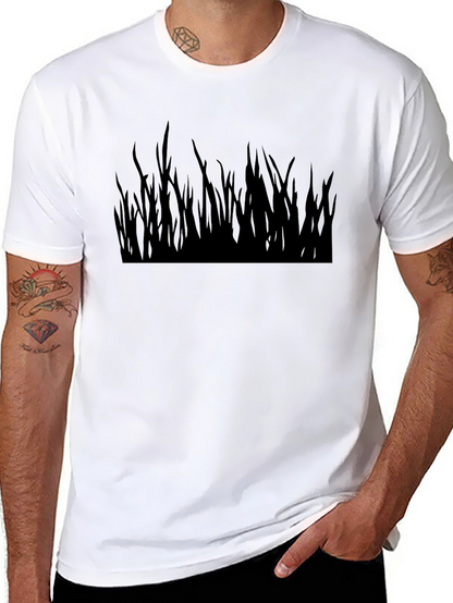 Black Grass Silhouette Graphic T-Shirt