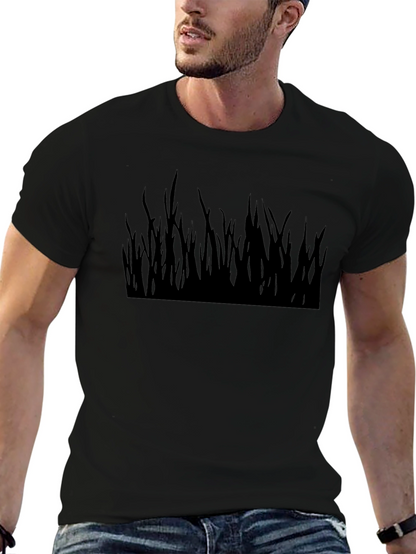 Black Grass Silhouette Graphic T-Shirt