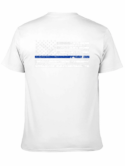 Thin Blue Line American Flag Graphic Tee