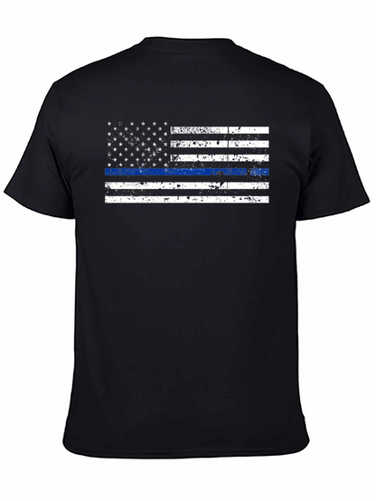Thin Blue Line American Flag Graphic Tee