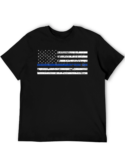Thin Blue Line American Flag Graphic Tee