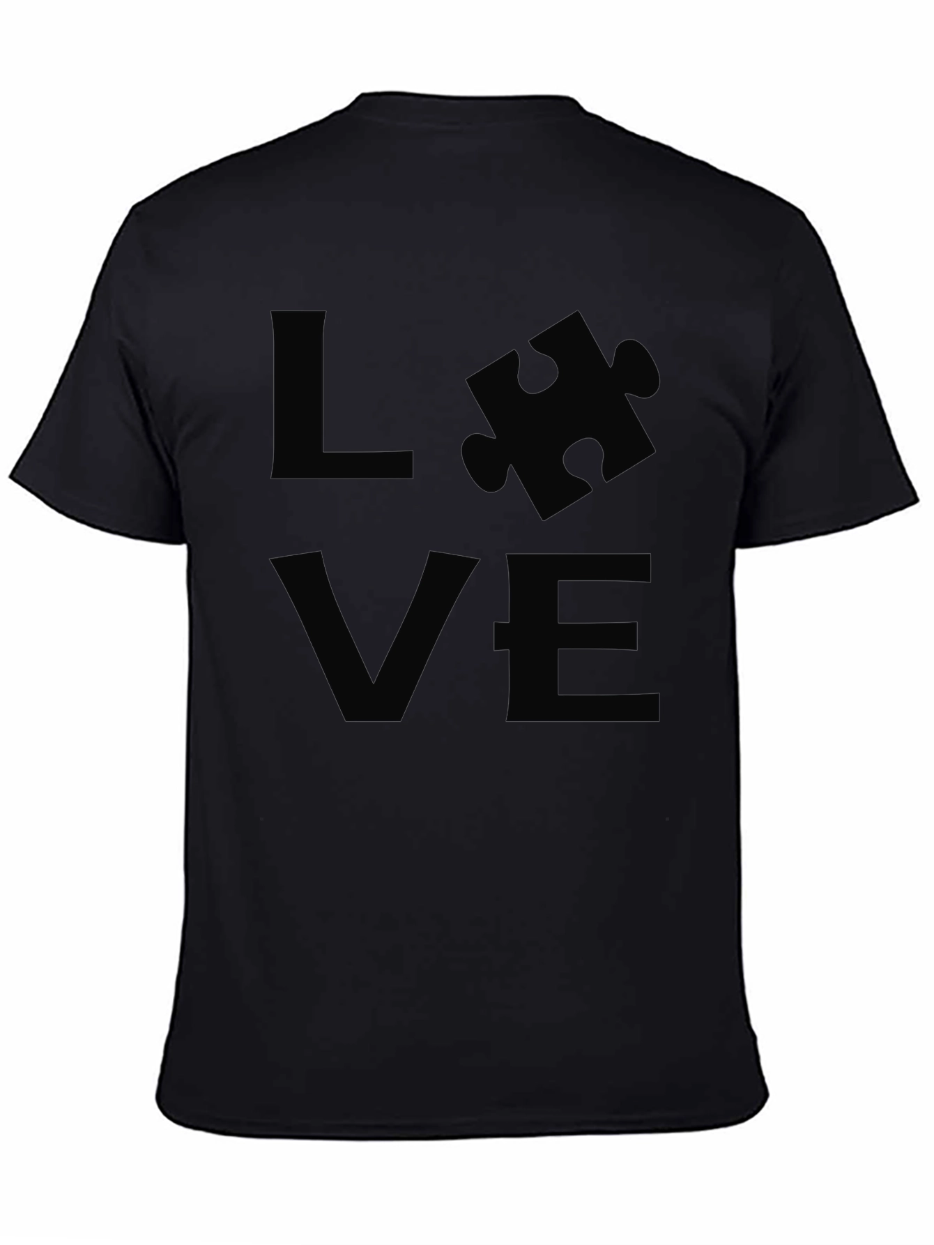 Love Puzzle Piece Black T-Shirt
