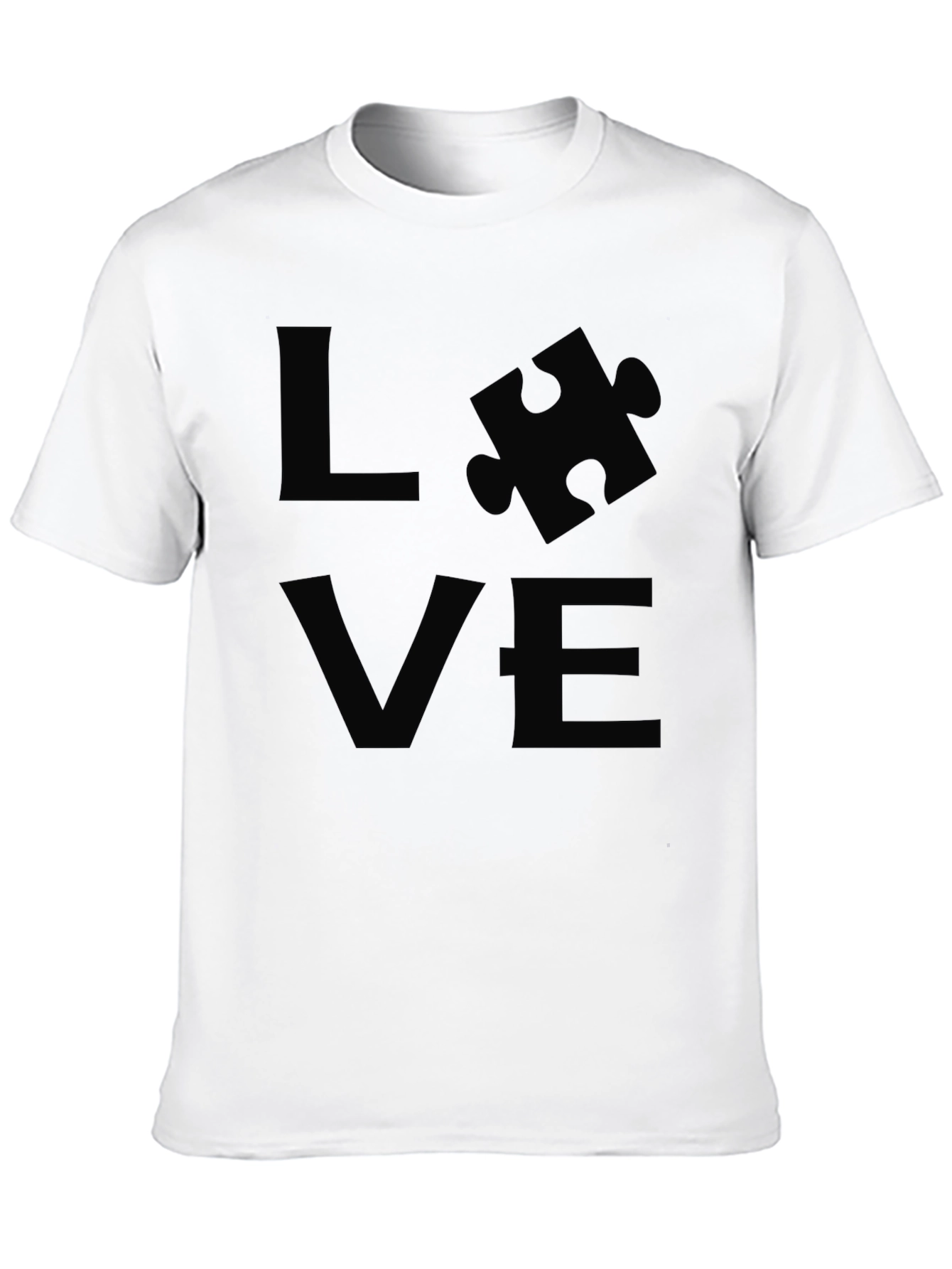 Love Puzzle Piece Black T-Shirt