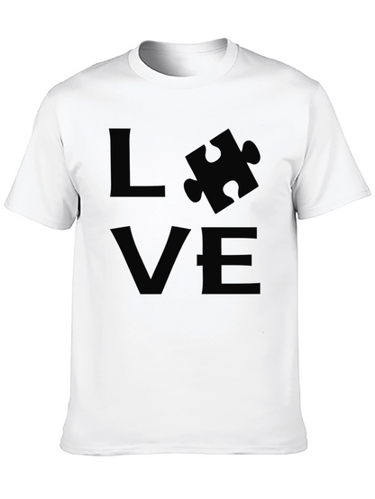 Love Puzzle Piece Black T-Shirt