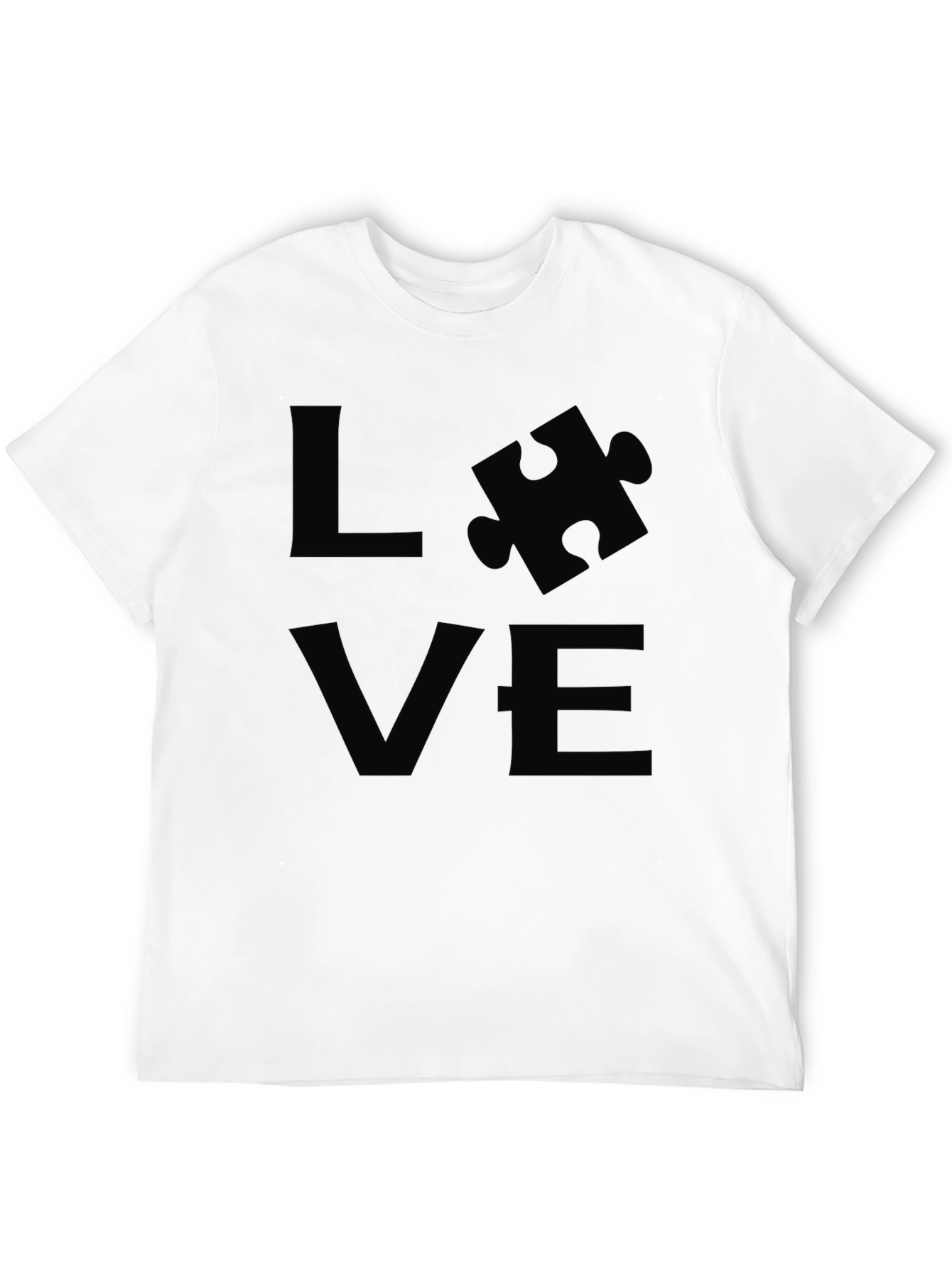 Love Puzzle Piece Black T-Shirt