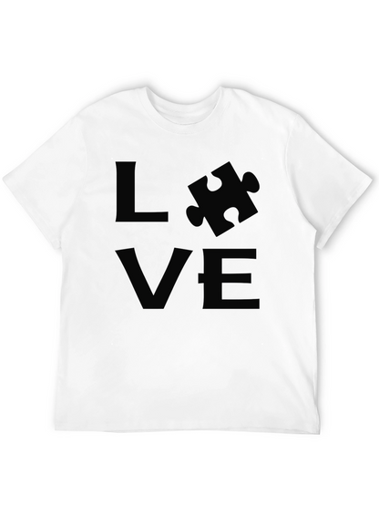 Love Puzzle Piece Black T-Shirt