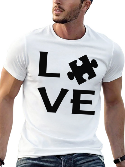 Love Puzzle Piece Black T-Shirt