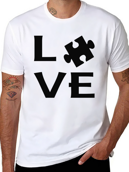 Love Puzzle Piece Black T-Shirt