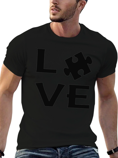 Love Puzzle Piece Black T-Shirt
