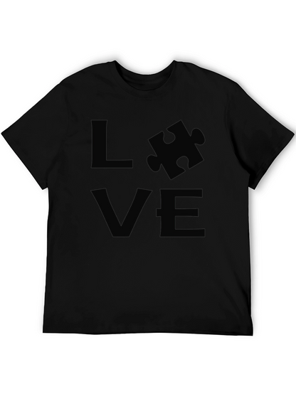 Love Puzzle Piece Black T-Shirt
