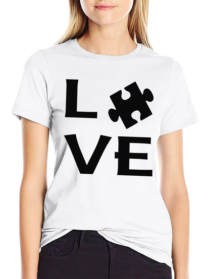 Love Puzzle Piece Black T-Shirt