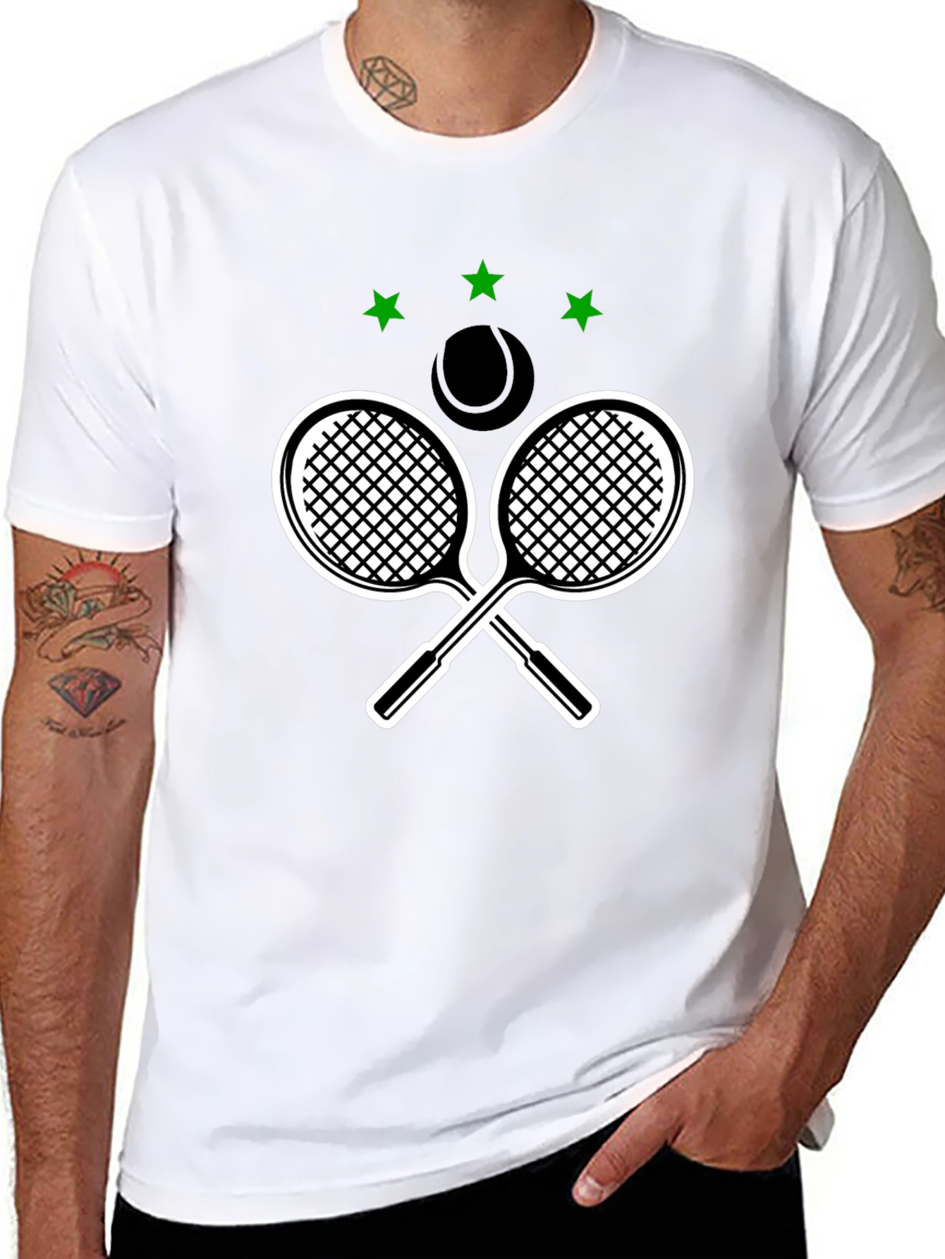 Tennis Rackets & Ball Graphic T-Shirt