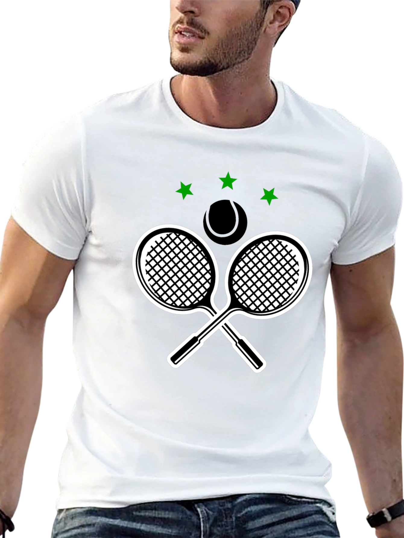 Tennis Rackets & Ball Graphic T-Shirt