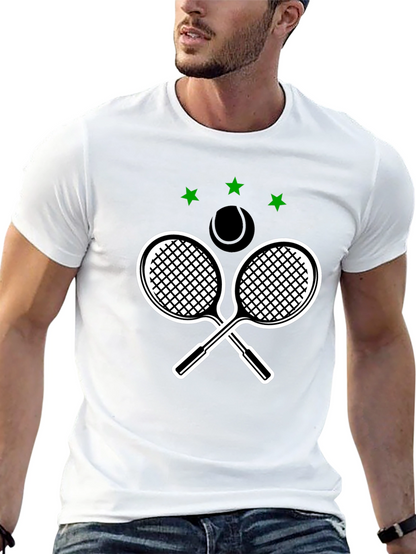 Tennis Rackets & Ball Graphic T-Shirt