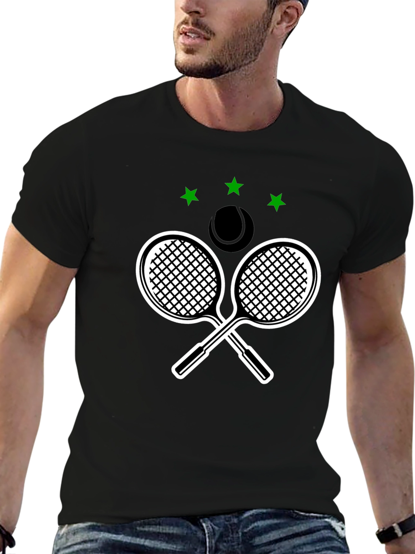 Tennis Rackets & Ball Graphic T-Shirt