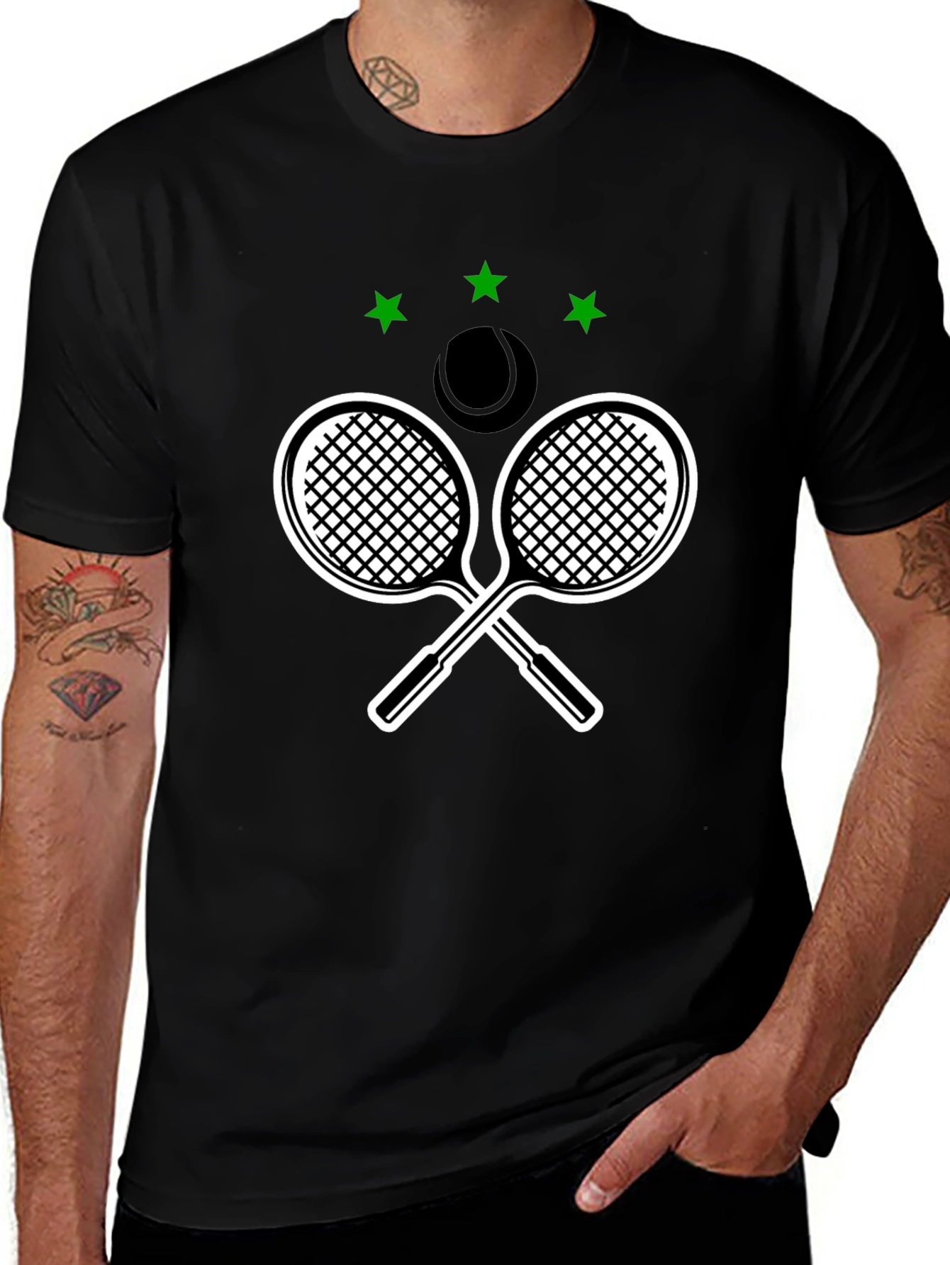Tennis Rackets & Ball Graphic T-Shirt