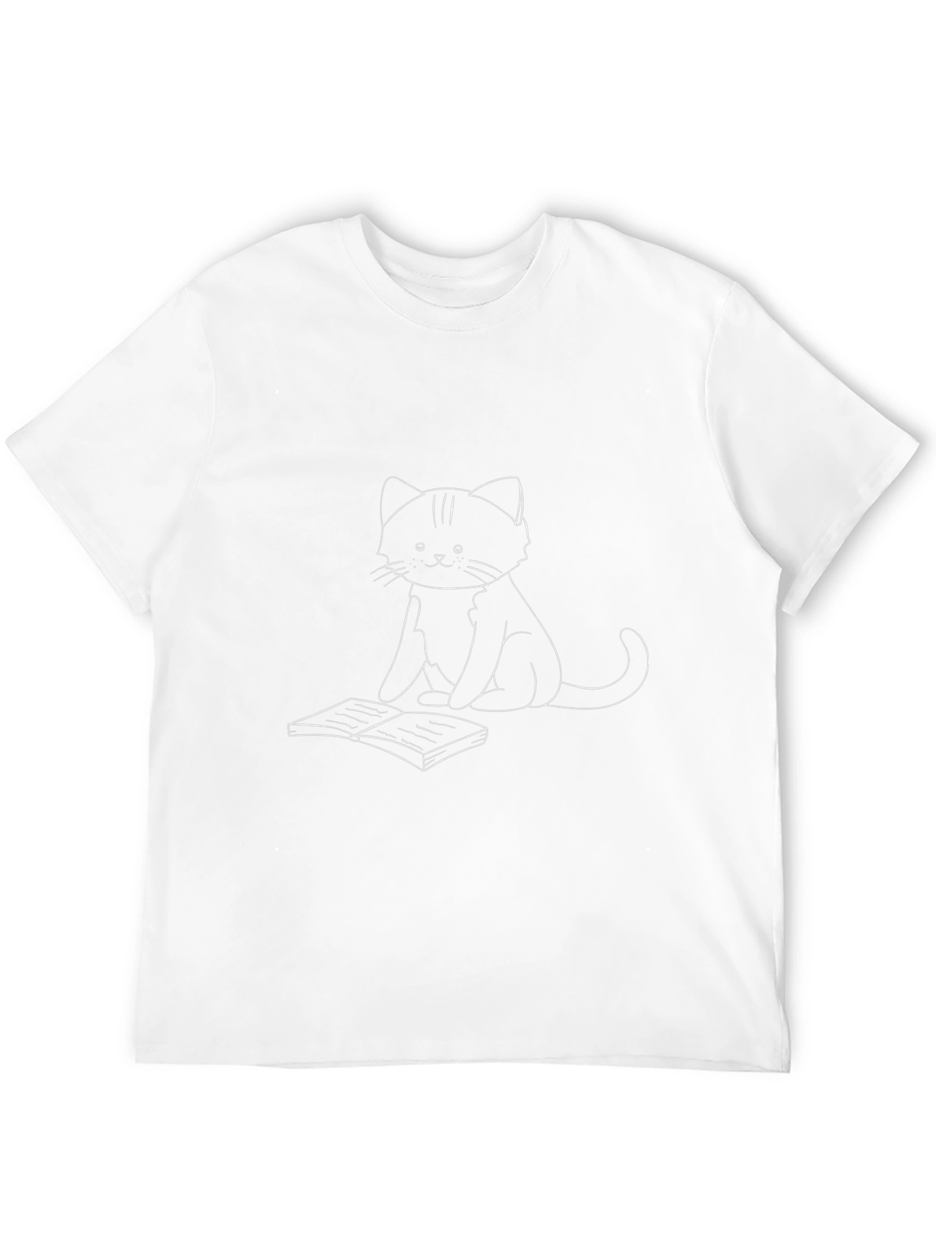 Cat Reading Book Graphic T-Shirt