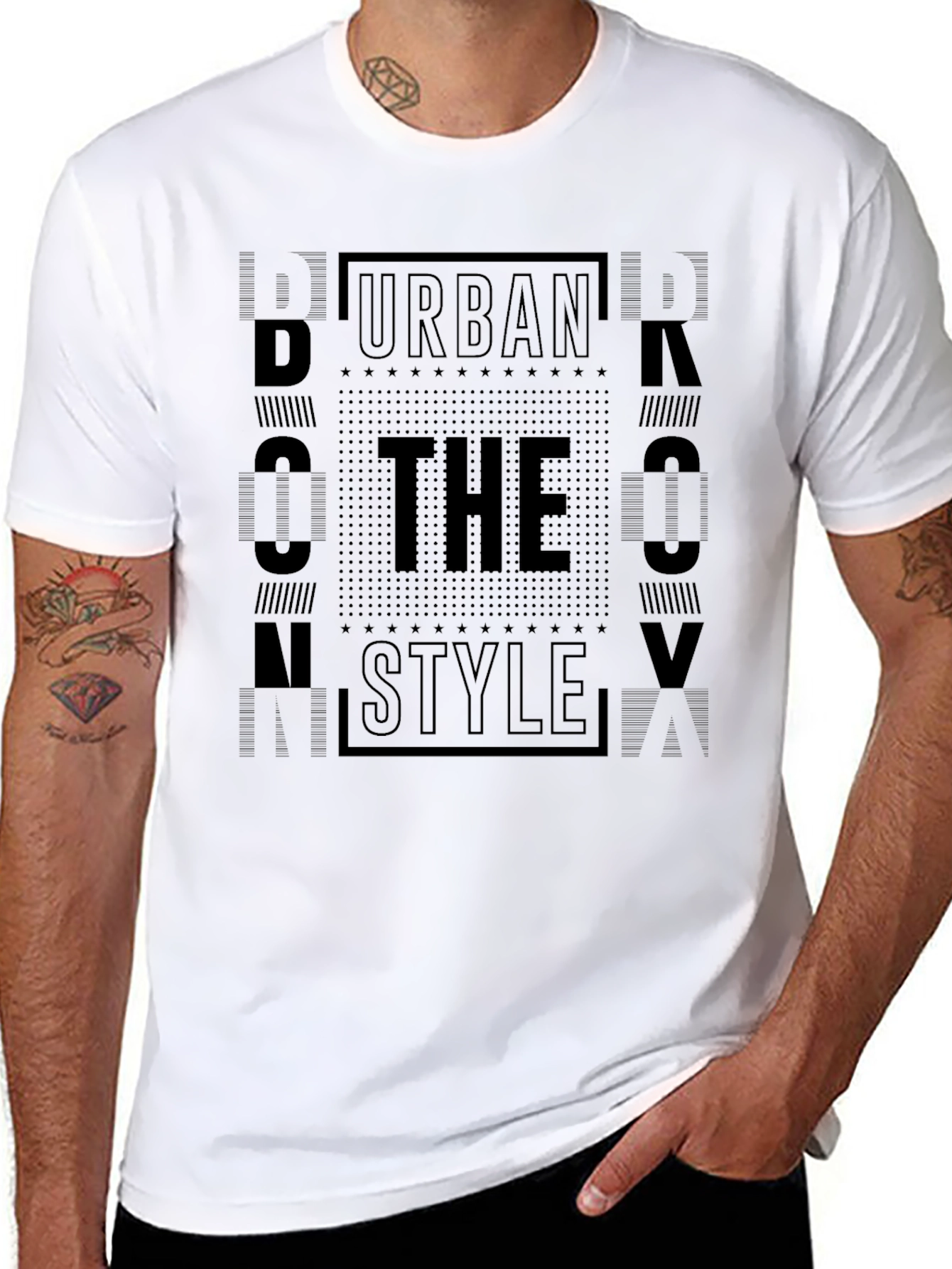 Urban Style Graphic Tee - Black