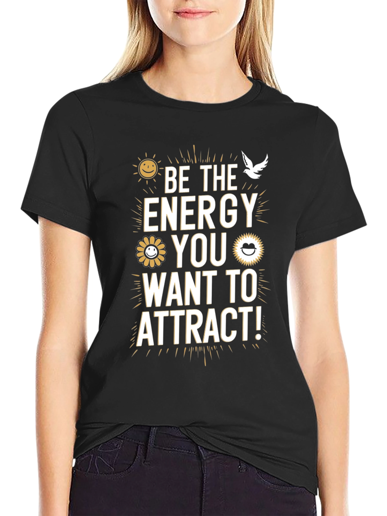Be The Energy Black Graphic T-Shirt
