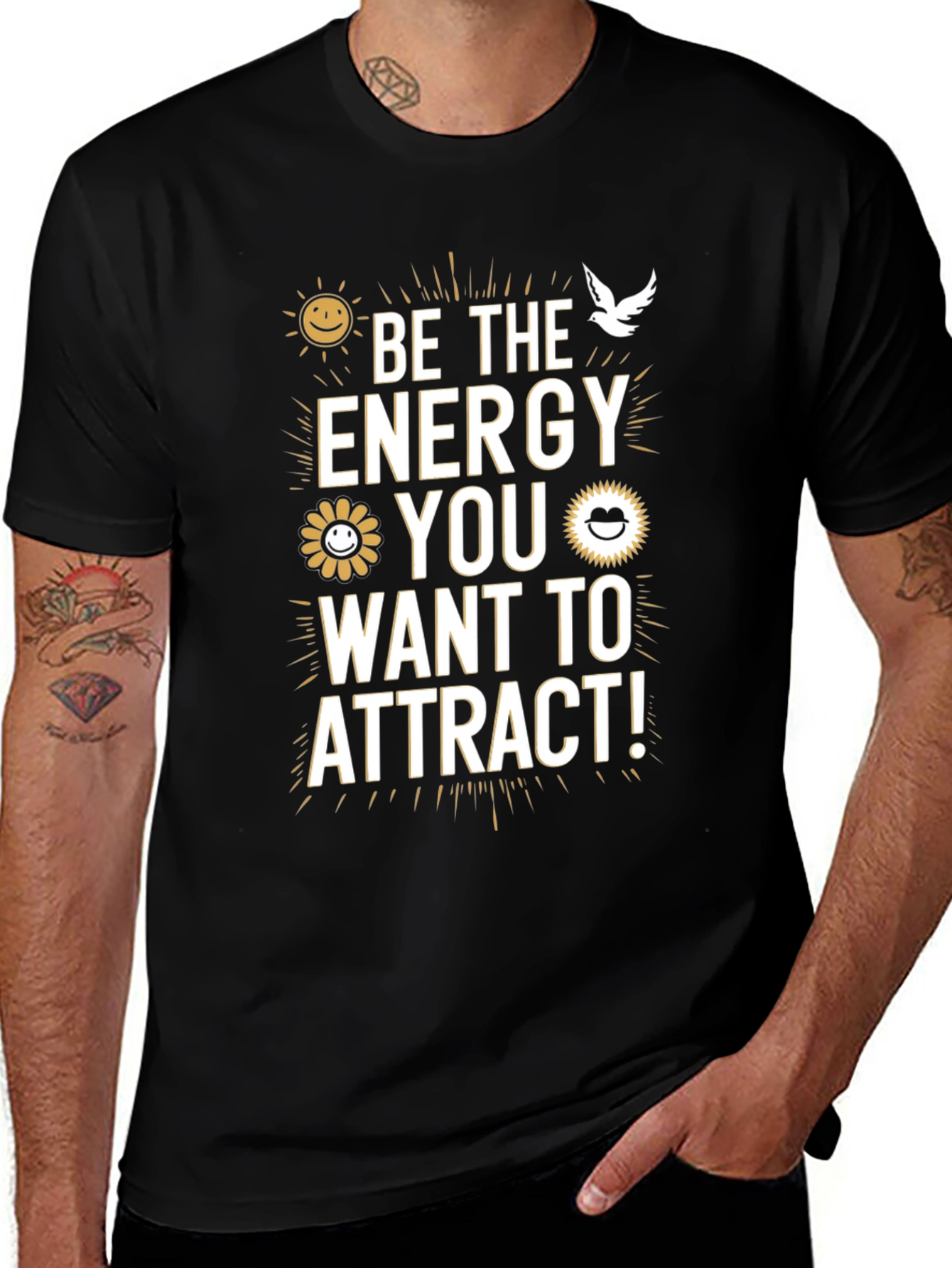 Be The Energy Black Graphic T-Shirt