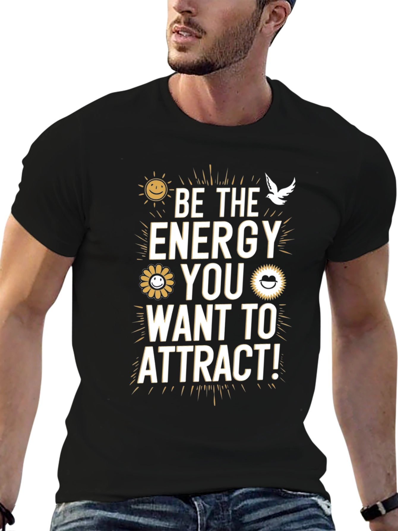 Be The Energy Black Graphic T-Shirt