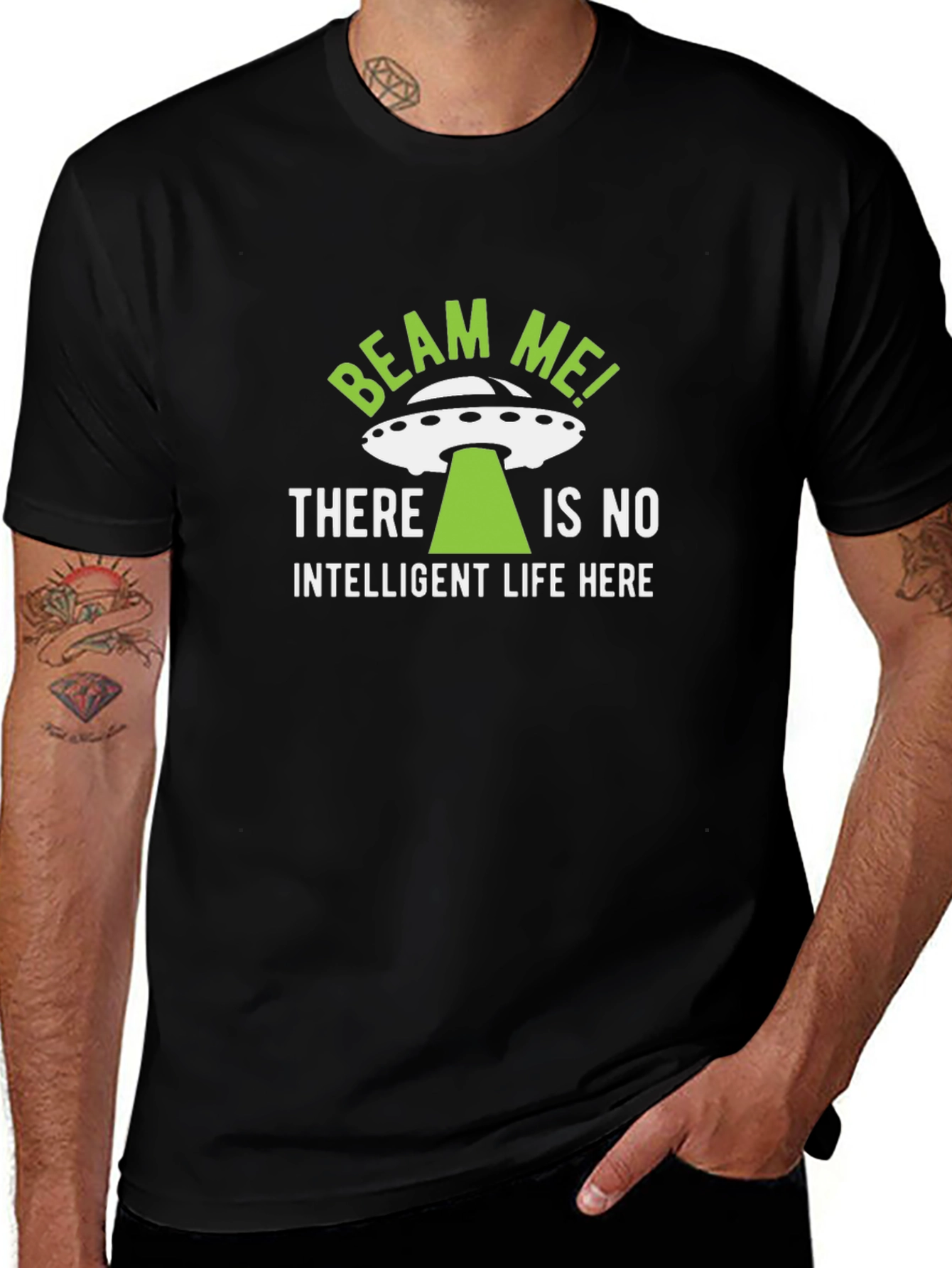 Beam Me Up T-Shirt Alien UFO Novelty Tee