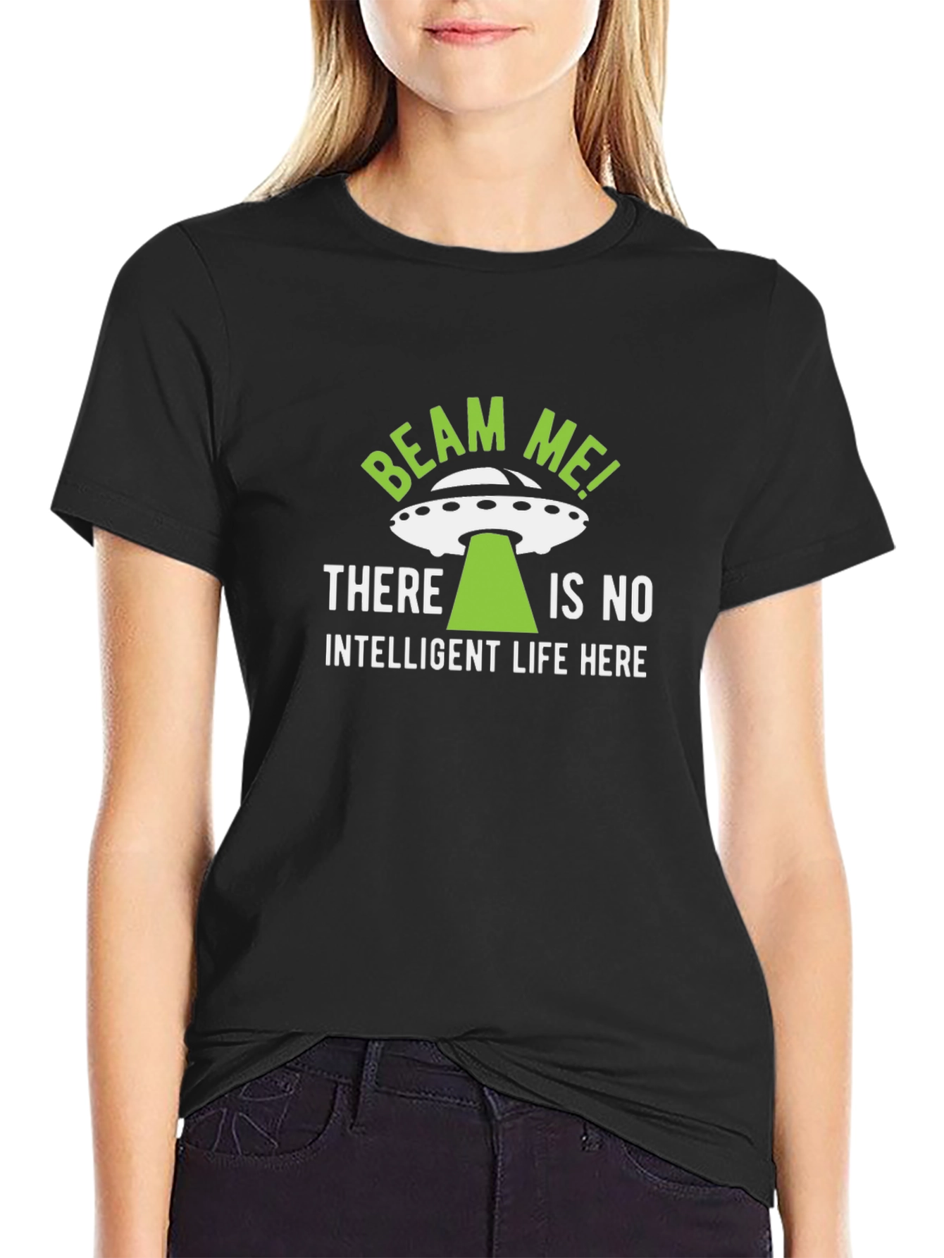 Beam Me Up T-Shirt Alien UFO Novelty Tee
