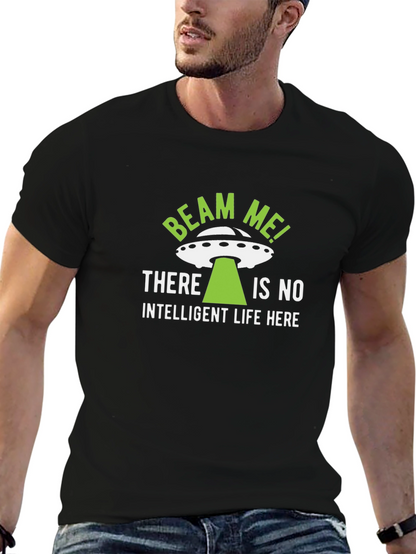 Beam Me Up T-Shirt Alien UFO Novelty Tee