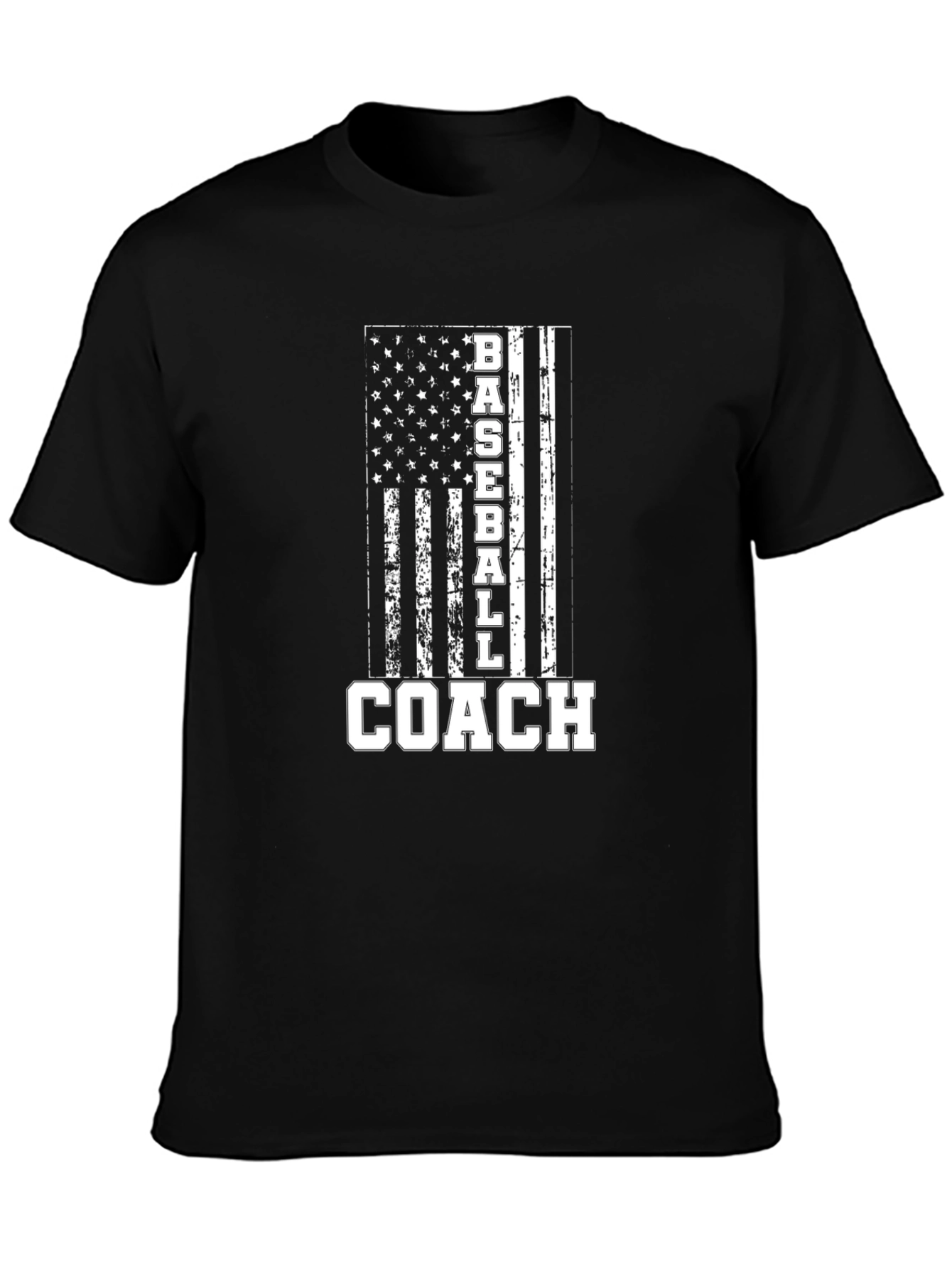 Baseball Coach American Flag T-Shirt