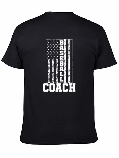 Baseball Coach American Flag T-Shirt