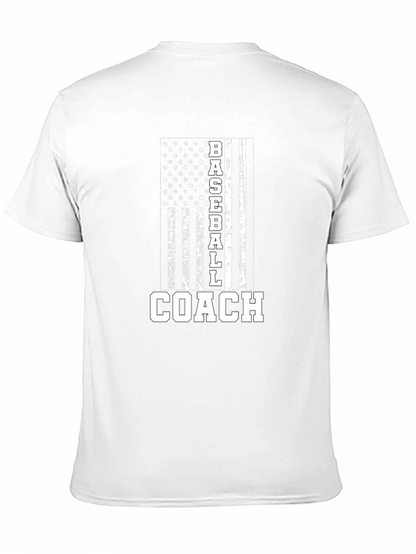Baseball Coach American Flag T-Shirt