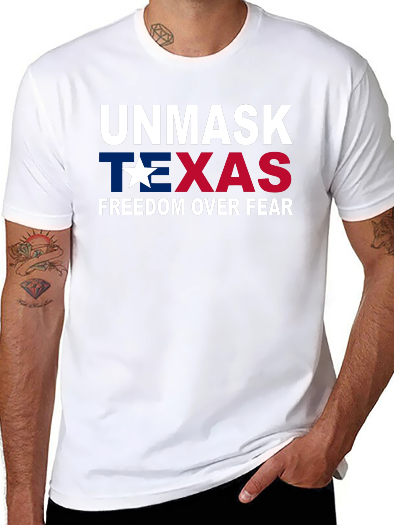 Unmask Texas Graphic T-Shirt Freedom Over Fear
