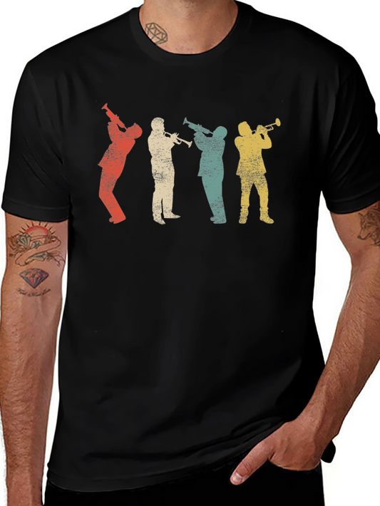 Vintage Trumpet Player Graphic T-Shirt
