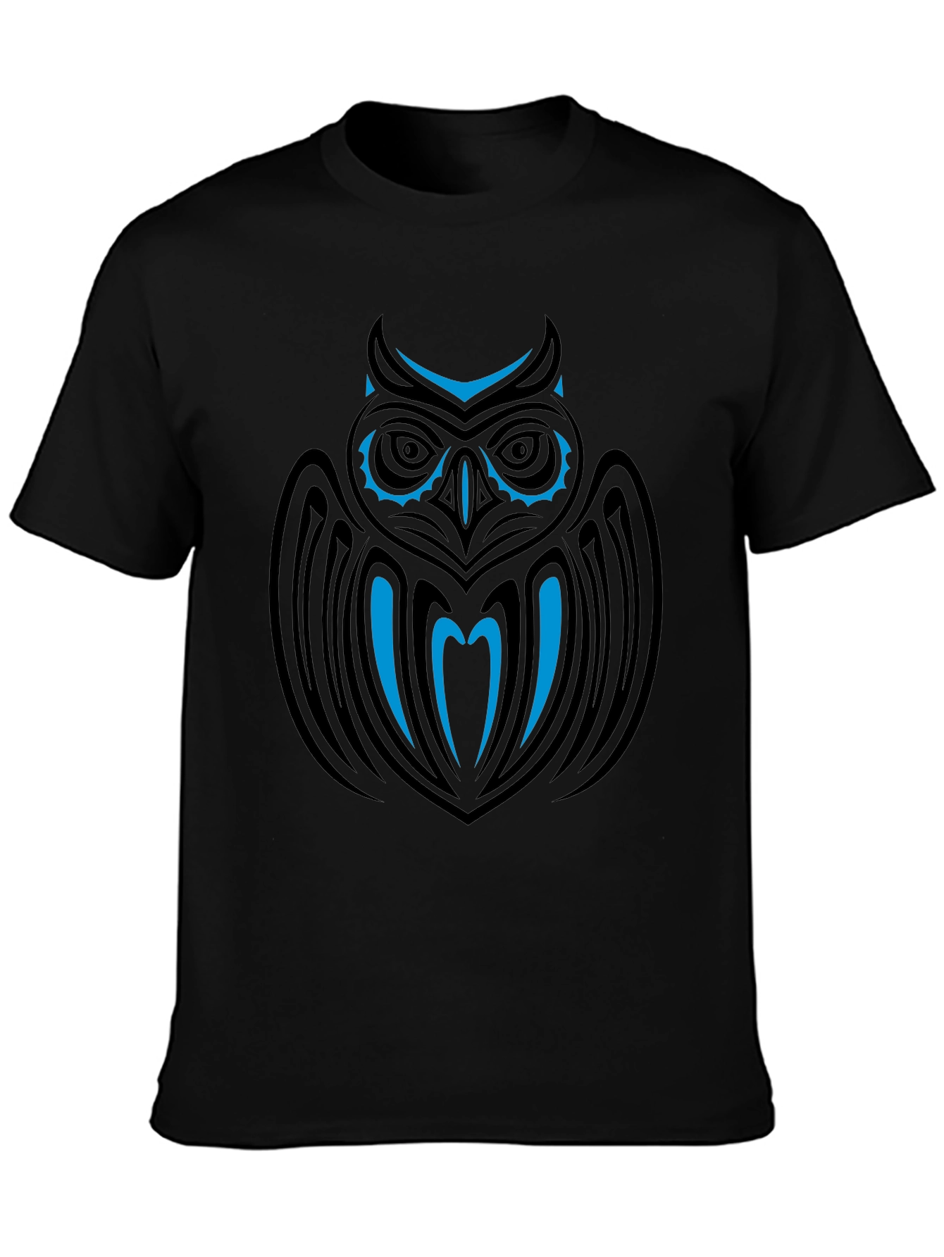 Tribal Owl Graphic Black T-Shirt