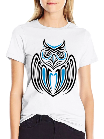 Tribal Owl Graphic Black T-Shirt