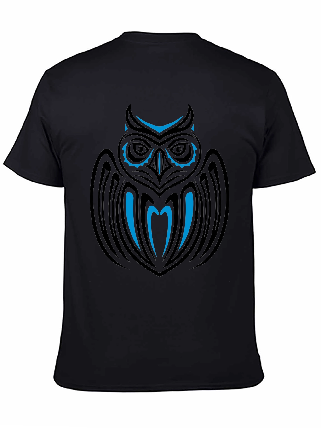 Tribal Owl Graphic Black T-Shirt