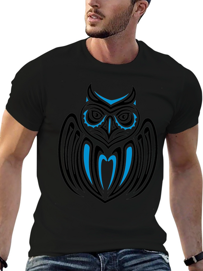 Tribal Owl Graphic Black T-Shirt