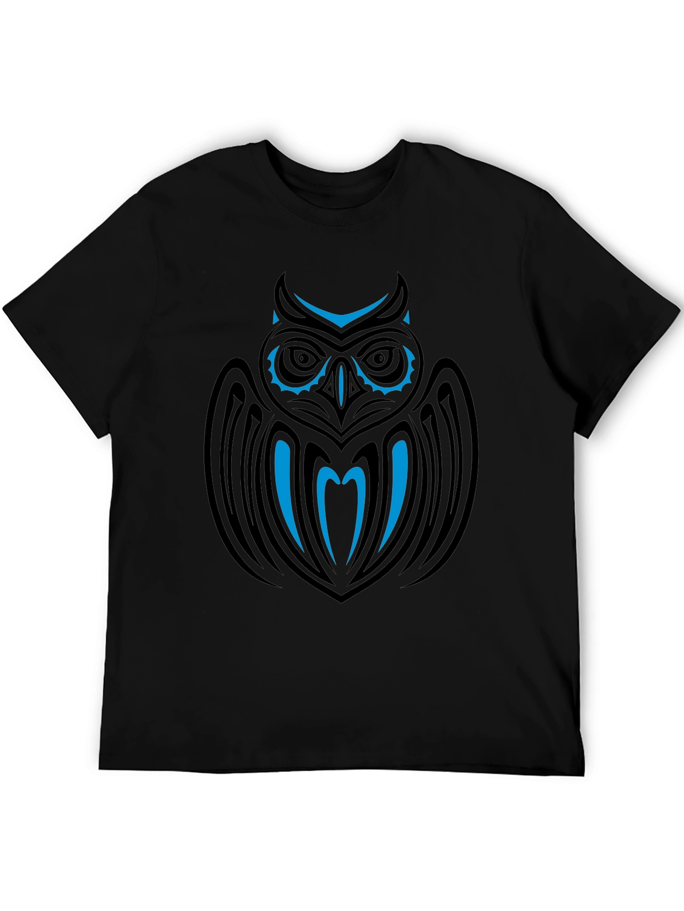 Tribal Owl Graphic Black T-Shirt