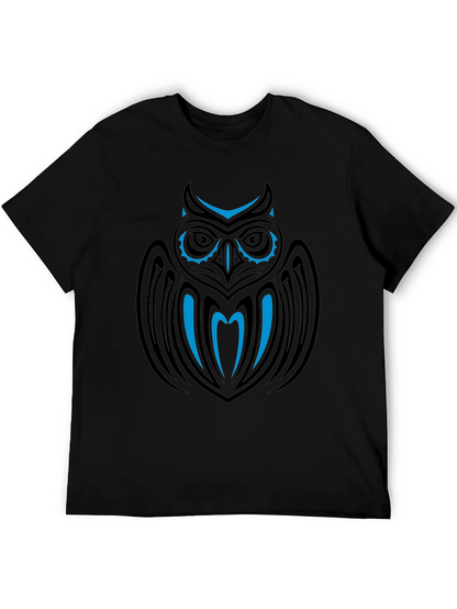 Tribal Owl Graphic Black T-Shirt