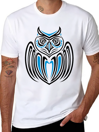 Tribal Owl Graphic Black T-Shirt