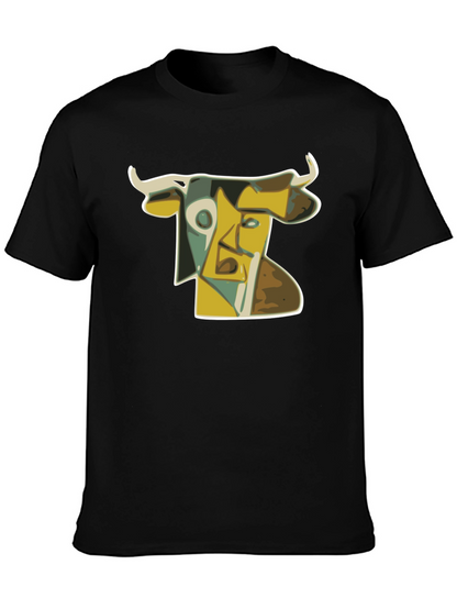Abstract Bull T-Shirt: Modern Art Style