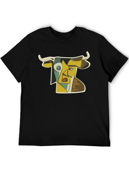 Abstract Bull T-Shirt: Modern Art Style