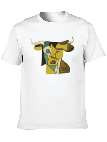 Abstract Bull T-Shirt: Modern Art Style