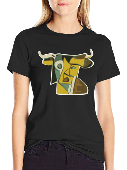 Abstract Bull T-Shirt: Modern Art Style