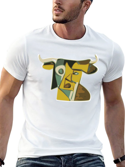 Abstract Bull T-Shirt: Modern Art Style